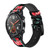 CA0580 Motif floral Rose Noir Bracelet de montre intelligente en silicone et cuir pour Wristwatch Smartwatch