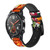 CA0612 Fleurs Art Retro Bracelet de montre intelligente en silicone et cuir pour Wristwatch Smartwatch