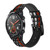 CA0767 sapeur pompier Rouge mince ligne Drapeau Bracelet de montre intelligente en silicone et cuir pour Wristwatch Smartwatch