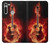 W0415 Graver guitare feu Etui Coque Housse et Flip Housse Cuir pour Motorola Moto G8