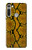 W3365 Python Imprimer Jaune graphique Peau Etui Coque Housse et Flip Housse Cuir pour Motorola Moto G8