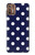 W3533 Bleu à pois Etui Coque Housse et Flip Housse Cuir pour Motorola Moto G9 Plus