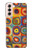 W3409 Carrés cercles concentriques Etui Coque Housse et Flip Housse Cuir pour Samsung Galaxy S21 5G