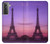 W3447 Paris Eiffel Le coucher du soleil Etui Coque Housse et Flip Housse Cuir pour Samsung Galaxy S21 5G