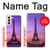 W3447 Paris Eiffel Le coucher du soleil Etui Coque Housse et Flip Housse Cuir pour Samsung Galaxy S21 5G