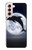 W3510 Dauphin Lune Nuit Etui Coque Housse et Flip Housse Cuir pour Samsung Galaxy S21 5G