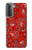 W3354 Rouge classique Bandana Etui Coque Housse et Flip Housse Cuir pour Samsung Galaxy S21 Plus 5G, Galaxy S21+ 5G