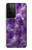 W3713 Graphique violet améthyste à quartz imprimé Etui Coque Housse et Flip Housse Cuir pour Samsung Galaxy S21 Ultra 5G