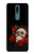 W3753 Roses de crâne gothique sombre Etui Coque Housse et Flip Housse Cuir pour Nokia 2.4