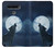 W3693 Pleine lune du loup blanc sinistre Etui Coque Housse et Flip Housse Cuir pour LG K41S