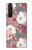 W3716 Motif floral rose Etui Coque Housse et Flip Housse Cuir pour Sony Xperia 1 III