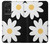 W2315 Fleurs de marguerite blanche Etui Coque Housse et Flip Housse Cuir pour Samsung Galaxy A52, Galaxy A52 5G