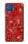 W3354 Rouge classique Bandana Etui Coque Housse et Flip Housse Cuir pour Samsung Galaxy M62