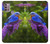 W1565 Oiseau bleu de bonheur Bleu Oiseau Etui Coque Housse et Flip Housse Cuir pour Motorola Moto G30, G20, G10