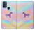 W3203 Arc en ciel Licorne Etui Coque Housse et Flip Housse Cuir pour Motorola Moto G50