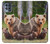 W3558 Famille d'ours Etui Coque Housse et Flip Housse Cuir pour Motorola Moto G100