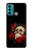 W3753 Roses de crâne gothique sombre Etui Coque Housse et Flip Housse Cuir pour Motorola Moto G60, G40 Fusion