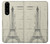W3474 Dessin Architectural Eiffel Etui Coque Housse et Flip Housse Cuir pour Sony Xperia 5 III