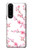 W3707 Fleur de cerisier rose fleur de printemps Etui Coque Housse et Flip Housse Cuir pour Sony Xperia 5 III