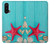 W3428 Aqua Bois Coquille d'étoile de mer Etui Coque Housse et Flip Housse Cuir pour OnePlus Nord CE 5G