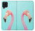 W3708 Flamant rose Etui Coque Housse et Flip Housse Cuir pour Samsung Galaxy A22 4G