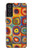 W3409 Carrés cercles concentriques Etui Coque Housse et Flip Housse Cuir pour Samsung Galaxy S21 FE 5G