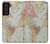 W3418 Carte du monde millésimé Etui Coque Housse et Flip Housse Cuir pour Samsung Galaxy S21 FE 5G