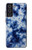 W3439 Tissu Indigo Tie Dye Etui Coque Housse et Flip Housse Cuir pour Samsung Galaxy S21 FE 5G