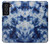 W3439 Tissu Indigo Tie Dye Etui Coque Housse et Flip Housse Cuir pour Samsung Galaxy S21 FE 5G