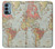 W3418 Carte du monde millésimé Etui Coque Housse et Flip Housse Cuir pour OnePlus Nord N200 5G