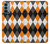 W3421 Noir Orange Blanc Argyle Plaid Etui Coque Housse et Flip Housse Cuir pour OnePlus Nord N200 5G