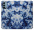 W3439 Tissu Indigo Tie Dye Etui Coque Housse et Flip Housse Cuir pour OnePlus Nord N200 5G