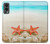 W3212 Coquilles de mer Étoile de mer Plage Etui Coque Housse et Flip Housse Cuir pour OnePlus Nord 2 5G