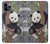 W3793 Peinture de neige mignon bébé panda Etui Coque Housse et Flip Housse Cuir pour iPhone 11 Pro