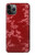 W3817 Motif de fleurs de cerisier floral rouge Etui Coque Housse et Flip Housse Cuir pour iPhone 11 Pro