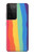 W3799 Arc-en-ciel aquarelle vertical mignon Etui Coque Housse et Flip Housse Cuir pour Samsung Galaxy S21 Ultra 5G