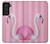 W3805 Flamant Rose Pastel Etui Coque Housse et Flip Housse Cuir pour Samsung Galaxy S21 FE 5G