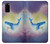 W3802 Rêve Baleine Pastel Fantaisie Etui Coque Housse et Flip Housse Cuir pour Samsung Galaxy S20