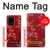 W3817 Motif de fleurs de cerisier floral rouge Etui Coque Housse et Flip Housse Cuir pour Samsung Galaxy S20 Ultra