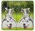 W3795 Peinture Husky Sibérien Ludique Chaton Grincheux Etui Coque Housse et Flip Housse Cuir pour Samsung Galaxy A21s