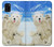 W3794 Ours polaire arctique amoureux de la peinture de phoque Etui Coque Housse et Flip Housse Cuir pour Samsung Galaxy A31