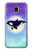 W3807 Killer Whale Orca Lune Pastel Fantaisie Etui Coque Housse et Flip Housse Cuir pour Samsung Galaxy J3 (2018), J3 Star, J3 V 3rd Gen, J3 Orbit, J3 Achieve, Express Prime 3, Amp Prime 3