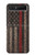 W3804 Graphique de drapeau de ligne rouge en métal de pompier Etui Coque Housse et Flip Housse pour Samsung Galaxy Z Flip 5G