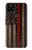 W3804 Graphique de drapeau de ligne rouge en métal de pompier Etui Coque Housse et Flip Housse Cuir pour Google Pixel 4a 5G