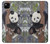 W3793 Peinture de neige mignon bébé panda Etui Coque Housse et Flip Housse Cuir pour Google Pixel 4a