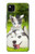 W3795 Peinture Husky Sibérien Ludique Chaton Grincheux Etui Coque Housse et Flip Housse Cuir pour Google Pixel 4a