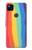 W3799 Arc-en-ciel aquarelle vertical mignon Etui Coque Housse et Flip Housse Cuir pour Google Pixel 4a