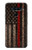 W3804 Graphique de drapeau de ligne rouge en métal de pompier Etui Coque Housse et Flip Housse Cuir pour LG V40, LG V40 ThinQ