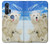 W3794 Ours polaire arctique amoureux de la peinture de phoque Etui Coque Housse et Flip Housse Cuir pour Motorola Edge+