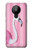 W3805 Flamant Rose Pastel Etui Coque Housse et Flip Housse Cuir pour Nokia 5.3